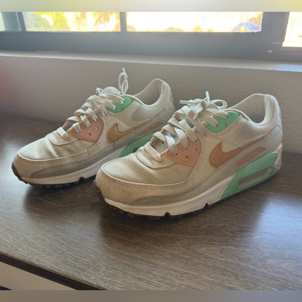Nike Air Max Sneakers in Cream, Green, and peach